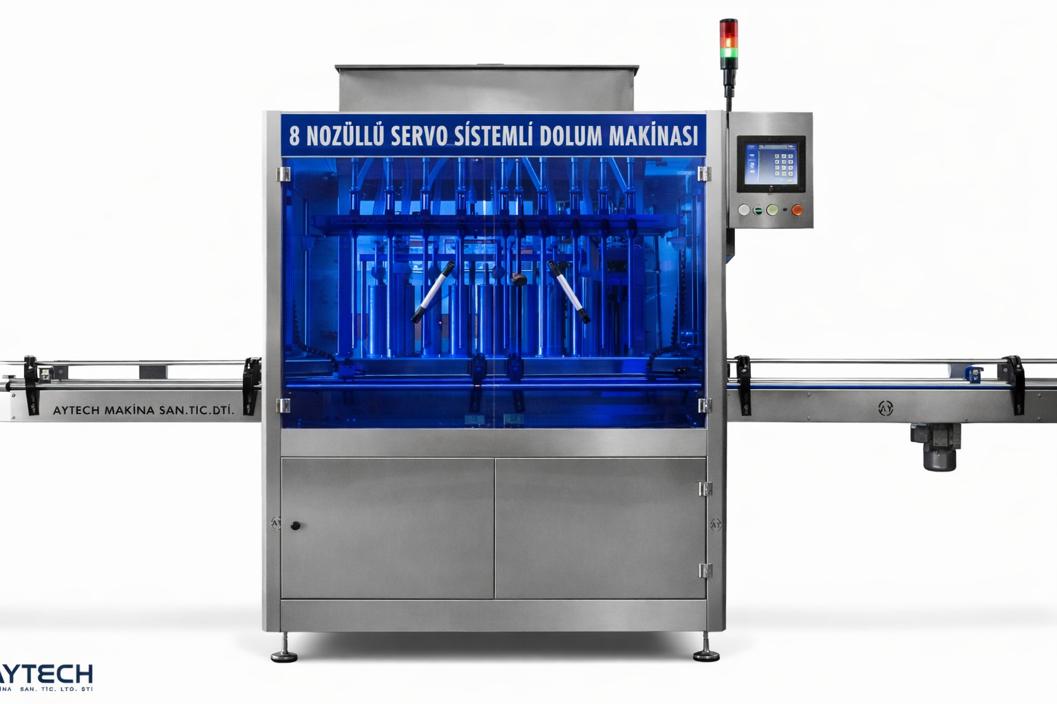 8 Nozüllü Servo Sistemli Sıvı Dolum Makinesi ile Hassas ve Verimli Üretim